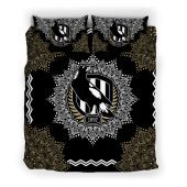 AFL Collingwood Magpies Black Taupe Polynesian  Bedding Set