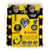 AFL Richmond Tigers Black Yellow Hexagon  Bedding Set