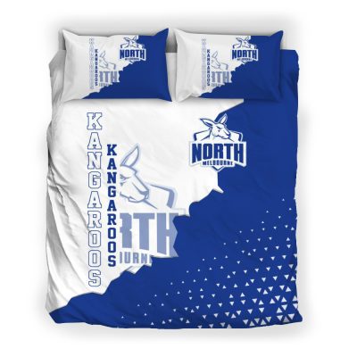 AFL North Melbourne Kangaroos Blue White  Bedding Set V7