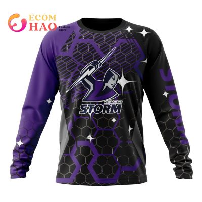 NRL Melbourne Storm Custom Name Number MotoCross Sweatshirt