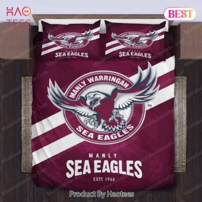 NRL Manly Warringah Sea Eagles Maroon White  Bedding Set