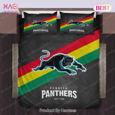 NRL Penrith Panthers Black Colorful Est 1966  Bedding Set