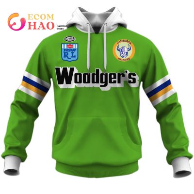 Canberra Raiders 1989 WOODGERS ARL NRL Vintage Retro Heritage 3D Hoodie