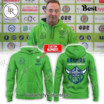 Canberra Raiders Up The Milk Green 2025 Custom Name Limited Edition Hoodie