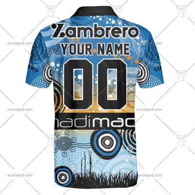 NRL Cronulla-Sutherland Sharks Custom Name Number 2023 Indigenous Jersey Polo Shirt