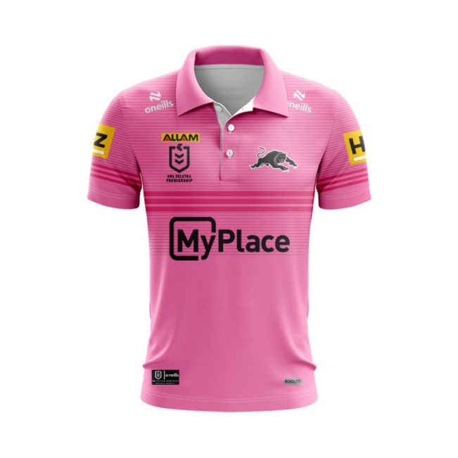NRL Penrith Panthers Custom Name Number Away 2025 Jersey Polo Shirt