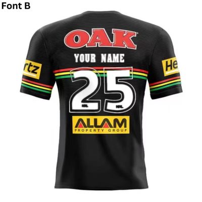 NRL Penrith Panthers Custom Name Number Home 2025 Jersey Polo Shirt