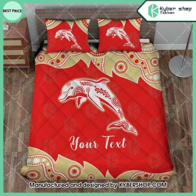 NRL Dolphins Custom Text Indigenous  Bedding Set