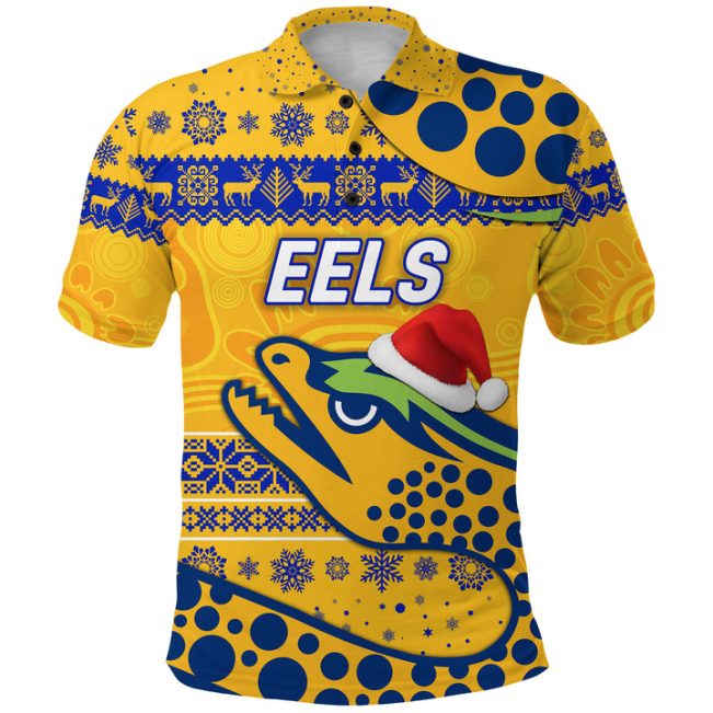 NRL Parramatta Eels Christmas Simple Style - Gold Polo Shirt