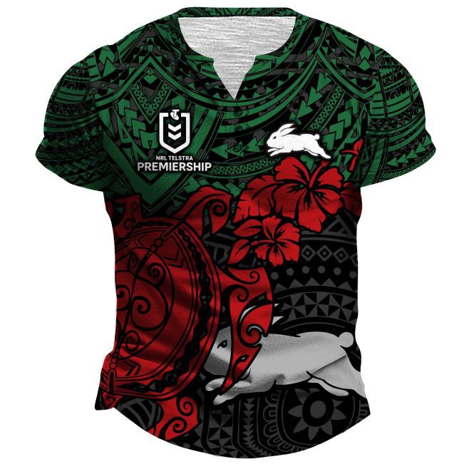 NRL Sydney Roosters Polynesian Henley Shirt ST2202