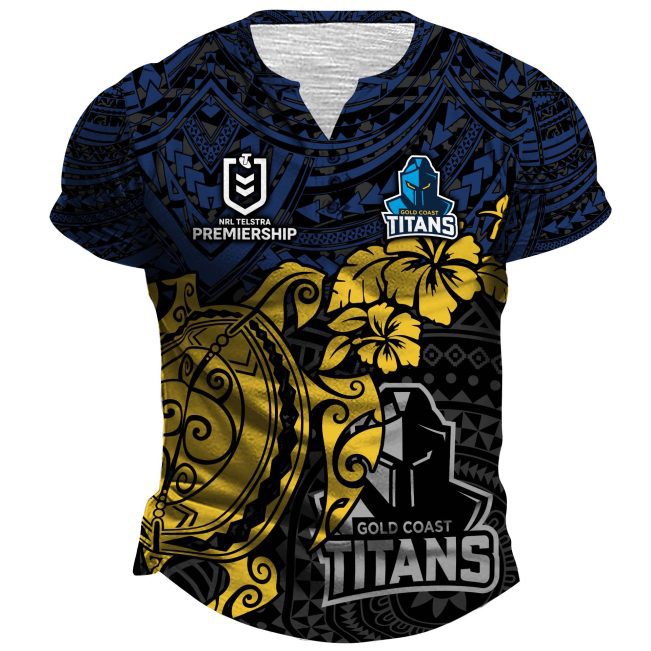 NRL Sydney Roosters Polynesian Henley Shirt ST2202