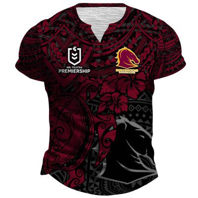 NRL Sydney Roosters Polynesian Henley Shirt ST2202