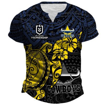 NRL Sydney Roosters Polynesian Henley Shirt ST2202