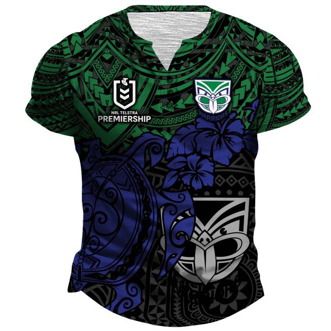 NRL Sydney Roosters Polynesian Henley Shirt ST2202