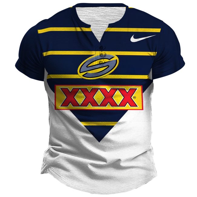 Personalise QLD MAROONS 1997 INAUGURAL TRI SERIES SUPER LEAGUE Vintage Retro Jerseys Henlley Shirt