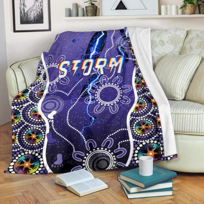 NRL Melbourne Storm Indigenous Fleece Blanket