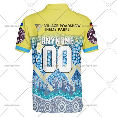 NRL Gold Coast Titans Custom Name Number 2023 Indigenous Jersey Polo Shirt
