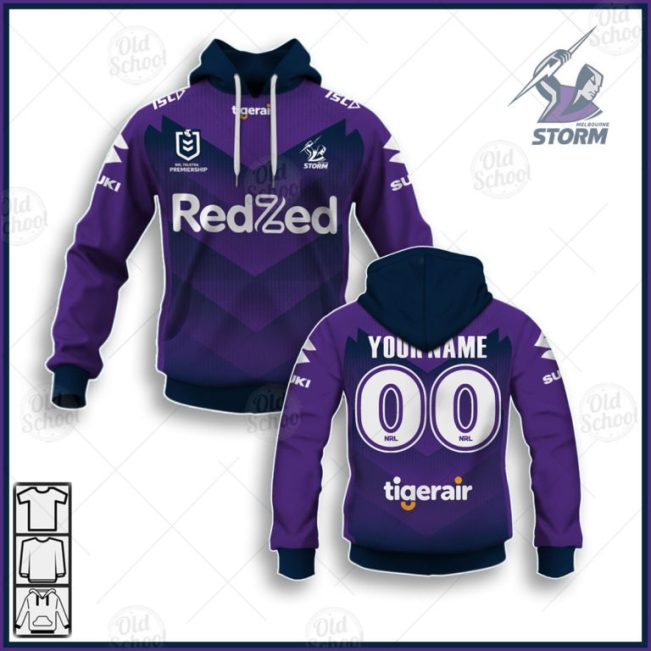 NRL Melbourne Storm Custom Name Number 2020 Home Jersey Pullover Hoodie
