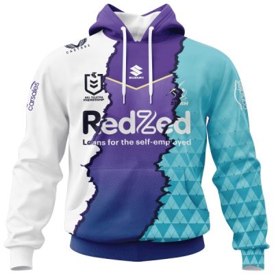 NRL Melbourne Storm Custom Name Number 2023 Mix Jersey Pullover Hoodie V2