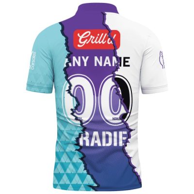 NRL Melbourne Storm Custom Name Number 2023 Mix Jersey Polo Shirt V2