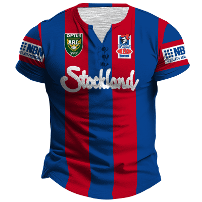 Personalise NEWCASTLE KNIGHTS 1997 ARL Season Vintage Retro Heritage Henley Jersey
