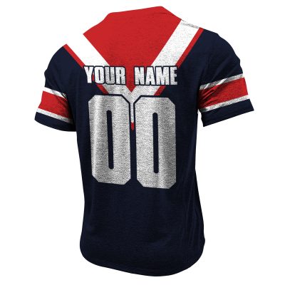 Sydney Rooster NRL 1980s Personalized Home Jersey Henley Shirt