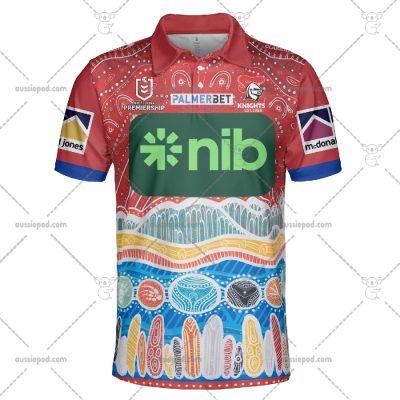NRL Newcastle Knights Custom Name Number 2023 Indigenous Jersey Polo Shirt