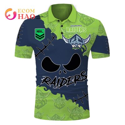 NRL Canberra Raiders Custom Name Number Halloween Polo Shirt V2