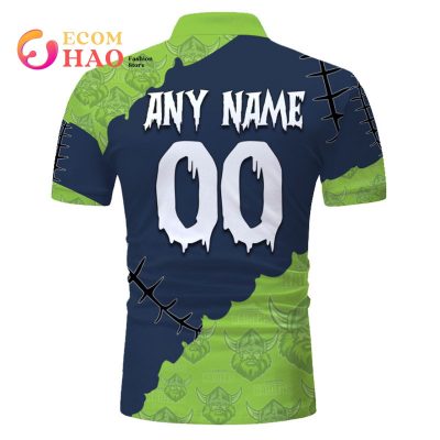 NRL Canberra Raiders Custom Name Number Halloween Polo Shirt V2