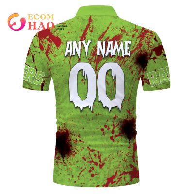 NRL Canberra Raiders Custom Name Number Halloween Jersey Polo Shirt