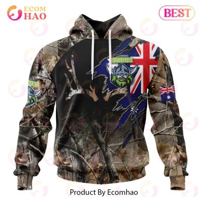 NRL Canberra Raiders Special Camo Realtree Hunting 3D Hoodie