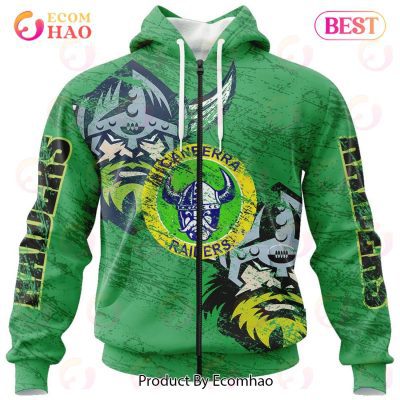 NRL Canberra Raiders Special Retro Logo Design 3D Hoodie