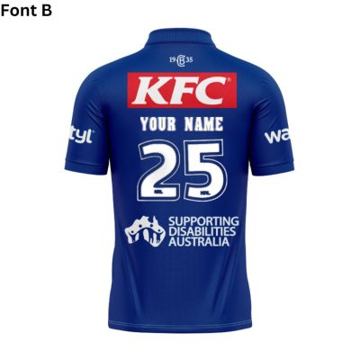 NRL Canterbury-Bankstown Bulldogs Custom Name Number 2025 Away Jersey Polo Shirt