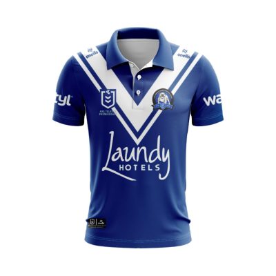 NRL Canterbury-Bankstown Bulldogs Custom Name Number 2025 Away Jersey Polo Shirt