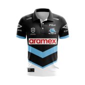 Nrl Cronulla Sutherland Sharks Custom Name Number 2025 Away Jersey Polo Shirt Front.jpg - demo10