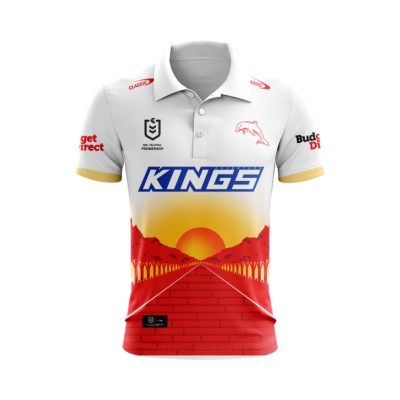 NRL Dolphins Custom Name Number 2024 ANZAC Day Jersey Polo Shirt
