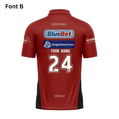 NRL Dolphins Custom Name Number 2024 Red Training Jersey Polo Shirt