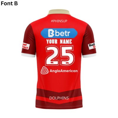 NRL Dolphins Custom Name Number 2025 Home Jersey Polo Shirt