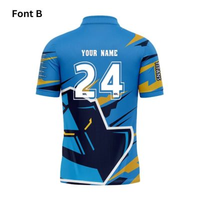 NRL Gold Coast Titans Custom Name Number 2024 Ignition Fishing Polo Shirt