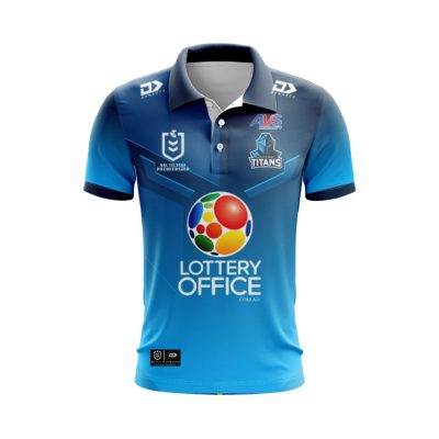NRL Gold Coast Titans Custom Name Number 2025 Home Jersey Polo Shirt