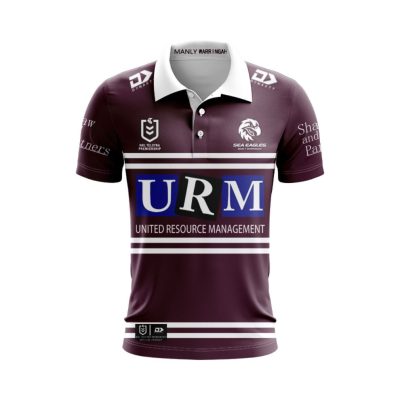 NRL Manly Warringah Sea Eagles Custom Name Number 2025 Home Jersey Polo Shirt