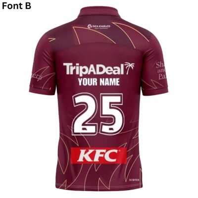 NRL Manly Warringah Sea Eagles Custom Name Number 2025 Training Jersey Polo Shirt