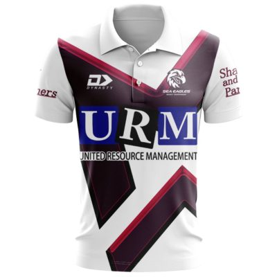 NRL Manly Warringah Sea Eagles Custom Name Number 2025 Warm Up Jersey Polo Shirt