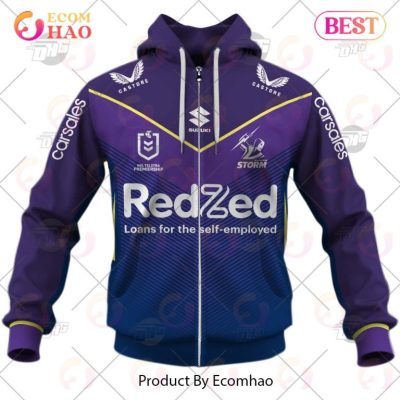 NRL Melbourne Storm Custom Name Number 2023 Home Jersey Zip Up Hoodie