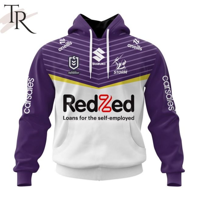 NRL Melbourne Storm Custom Name Number 2024 Away Jersey Pullover Hoodie
