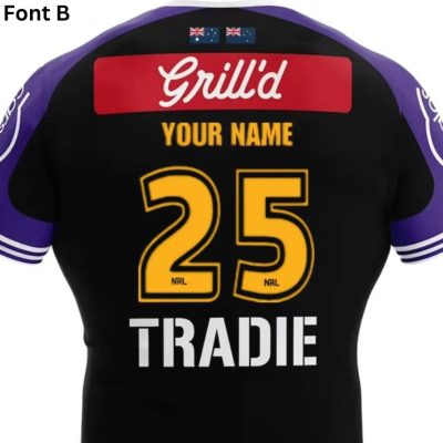 NRL Melbourne Storm Custom Name Number 2025 ANZAC Round Jersey Polo Shirt