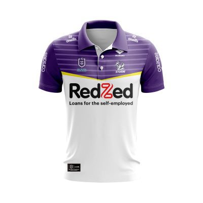 NRL Melbourne Storm Custom Name Number 2025 Away Jersey Polo Shirt