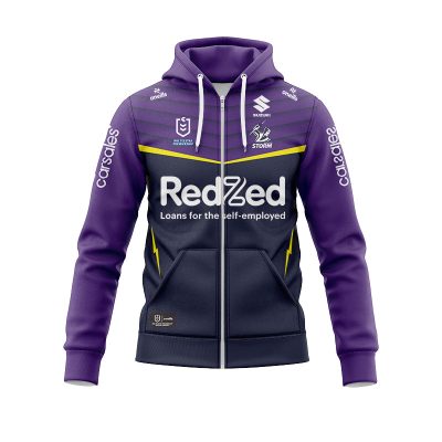 NRL Melbourne Storm Custom Name Number 2025 Home Jersey Zip Up Hoodie