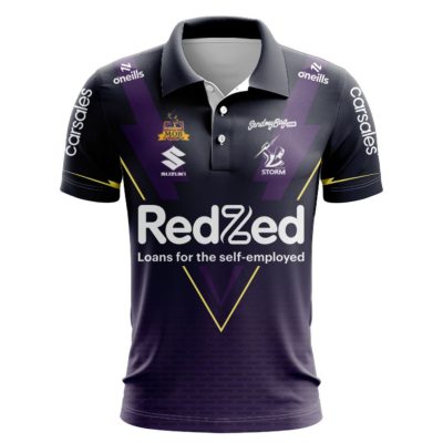 NRL Melbourne Storm Custom Name Number 2025 Warm Up Jersey Polo Shirt