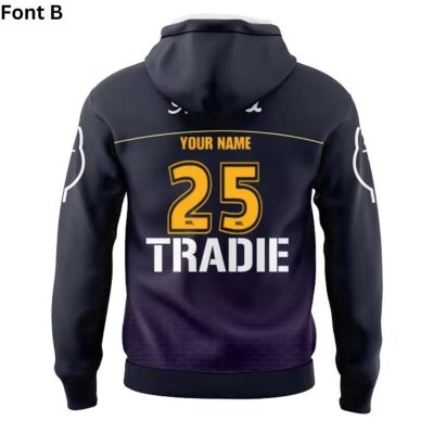 NRL Melbourne Storm Custom Name Number 2025 Warm Up Jersey Pullover Hoodie